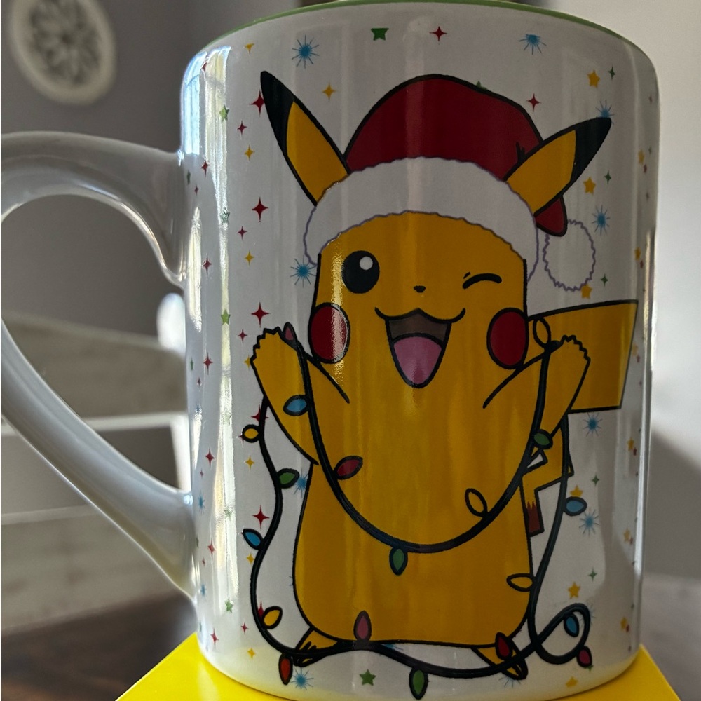 Festive Pikachu Mug with Santa Hat